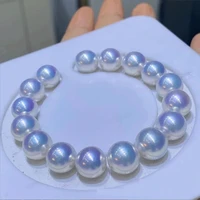 elegant high end 7 510 11mm natural south sea genuine white round pearl bracelet for woman free shipping women jewelry luxury