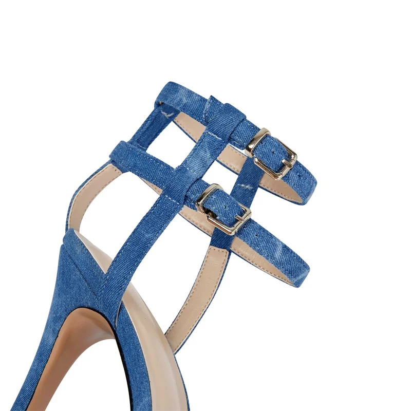 Classics Denim Summer Women Sandal Round Toe Platform Female Pumps Breathable Non-Slip High Quality Outdoor Sexy Ladies Shoes