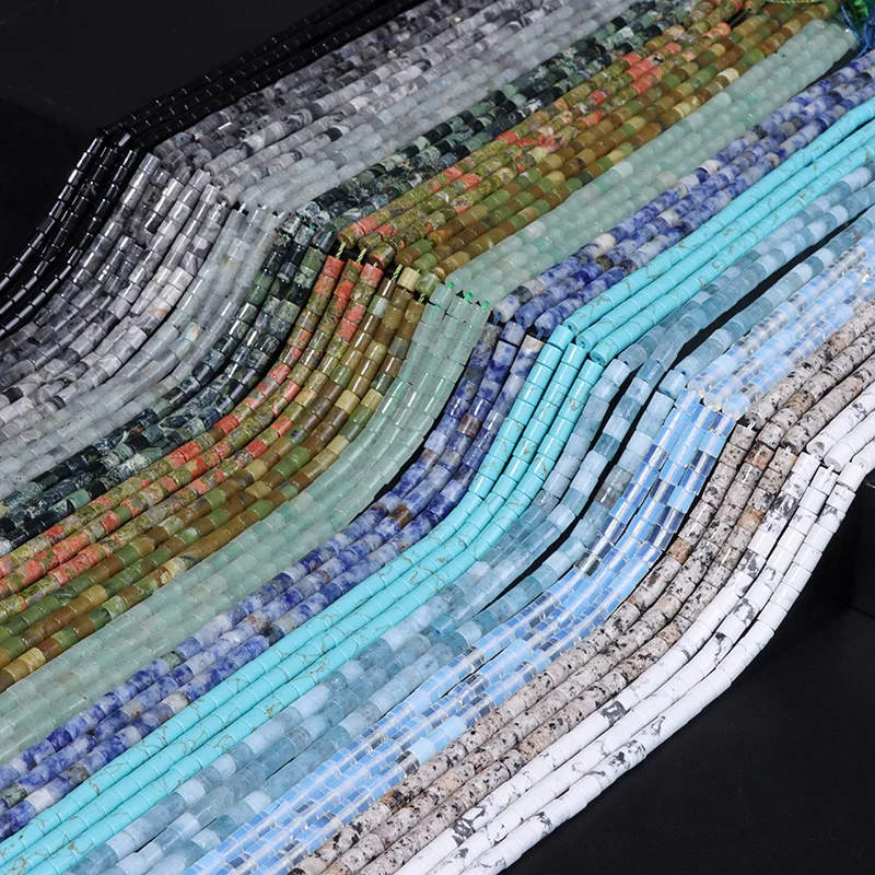 Цилиндрические бусины-колонки из натурального камня 4 х13 мм |