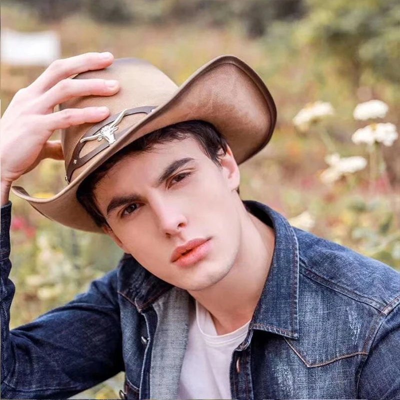 100% Leather Western Cowboy Hat For Men 