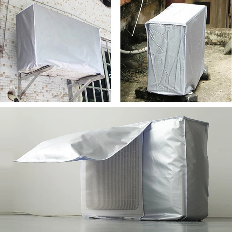 

3 Sizes Outdoor Air Conditioning Cover Air Conditioner Waterproof Cleaning Cover Washing Anti-Dust Anti-Snow Cleaning Cover