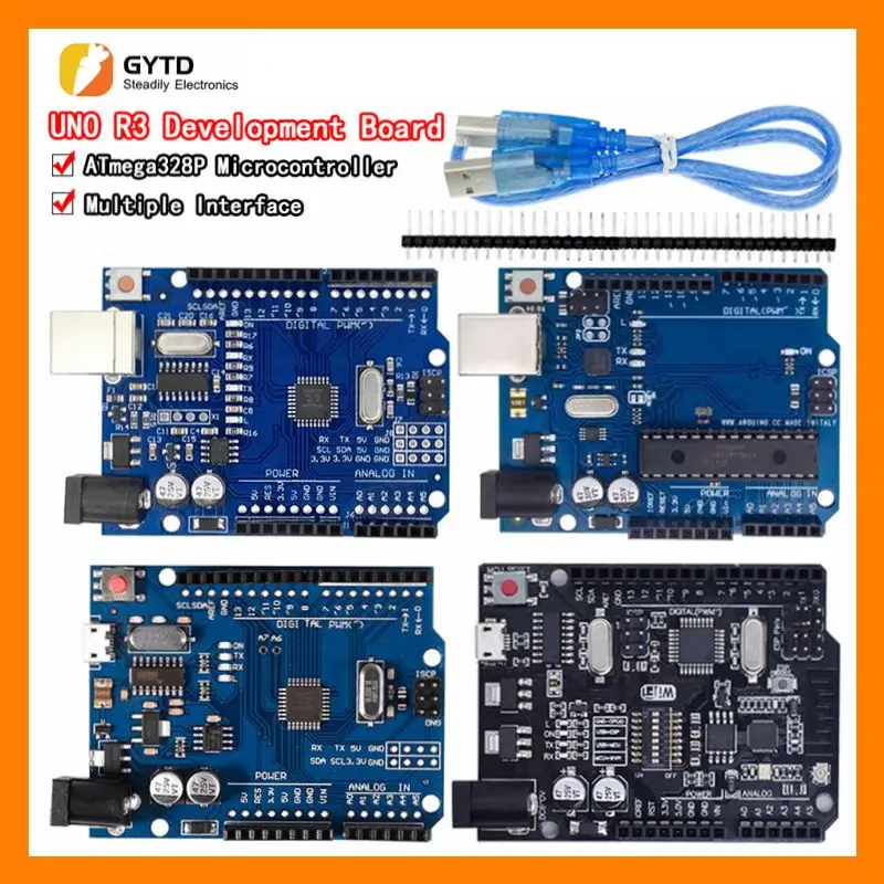 Официальная коробка UNO R3 ATMEGA16U2 / UNO + чип CH340G Wi-Fi R3 MEGA328P для Arduino UNO R3, макетная плата WeMos ESP8266, 1 компл.