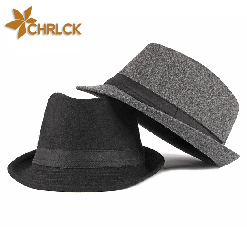 Шляпа фетровая мужская с короткими полями Классическая Федора топ в винтажном