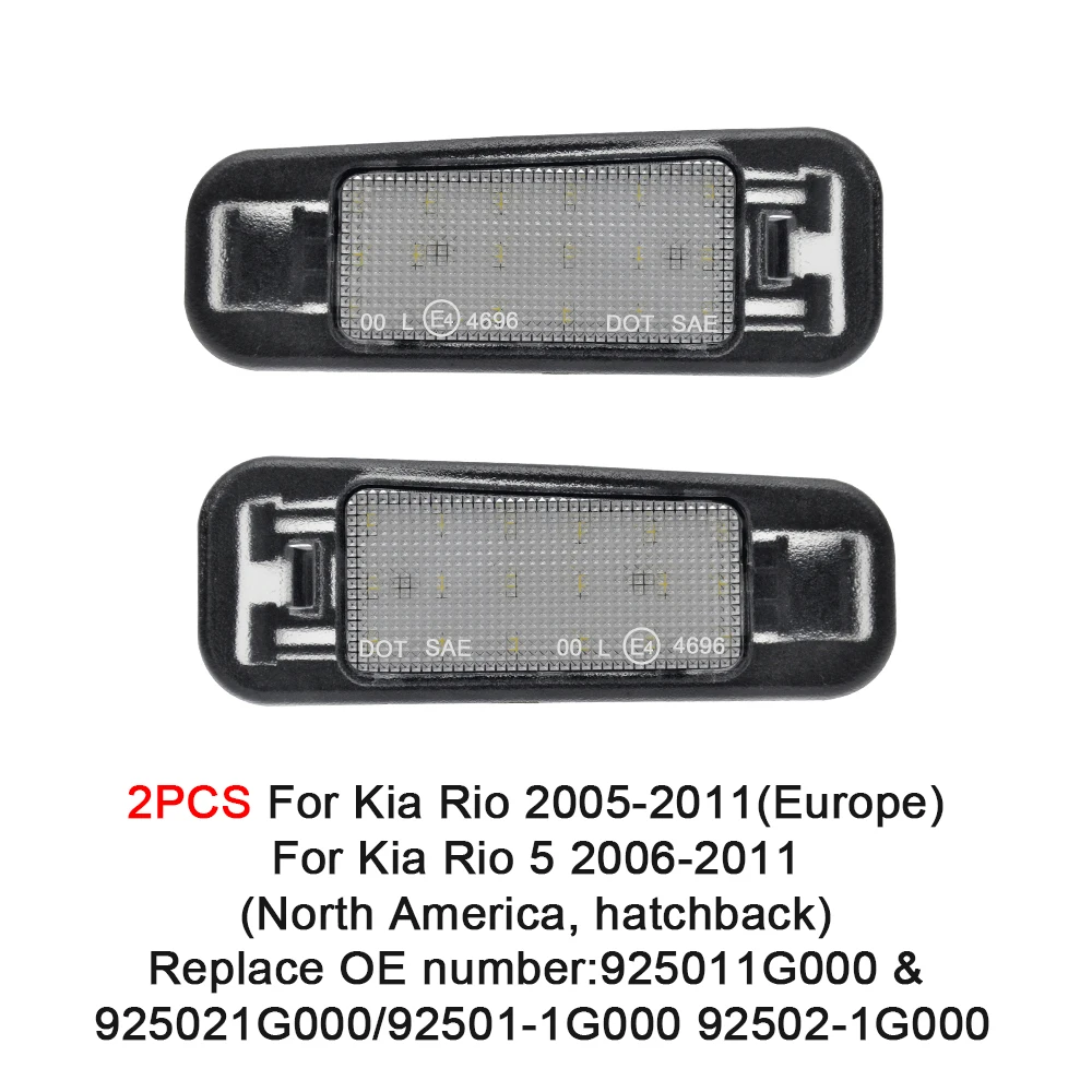 

2 шт. светодиодная подсветка номерного знака для Kia Rio Rio 5 2006-2011 лампа номерного знака для Hyundai i30 Sonata автомобиля задняя белая без ошибок
