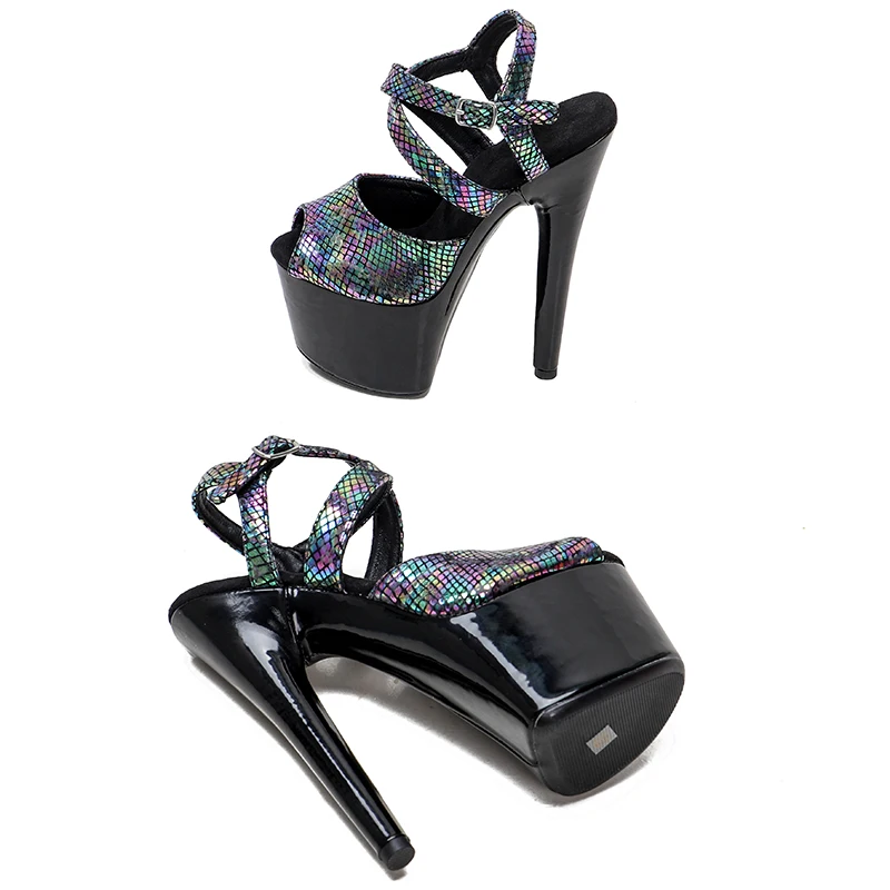 Leecabe  17CM/7Inch Snake Upper  Platform Sandals  party High Heels Shoes Pole Dancing Shoes