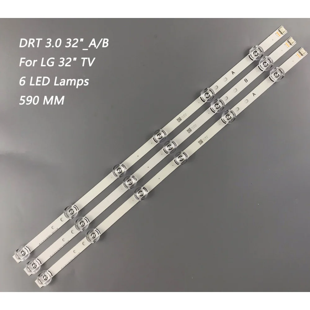 

3pcs x TV LED Strips 6-lamps for LG 32 TV 32MB25VQ 6916l-1974A 1975A 1981A lv320DUE 32LF5800 32LB5610 innotek drt 3.0 32