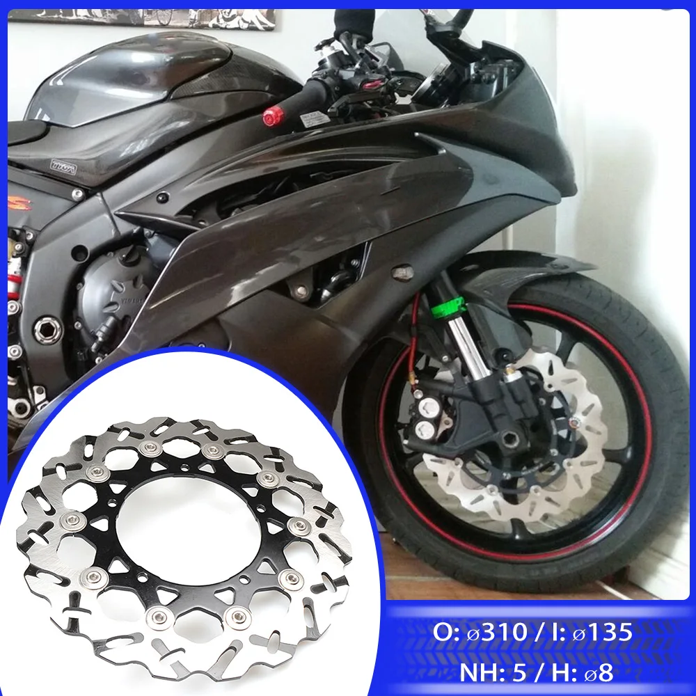 310mmMotorcycle Front Brake Disc Plate Brake Rotors For YAMAHA YZF 1000 R1 YZFR1 YZF-R1 1000 YZF600 YZF 600 R6 YZF-R6 2007-2013