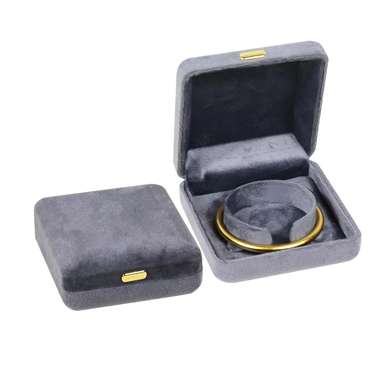 

Шкатулка для ювелирных украшений с круглой золотистой пряжкой, изящная бархатная коробка для колец, ожерелий, браслетов, железная Женская упаковочная коробка для ювелирных изделий, подарки