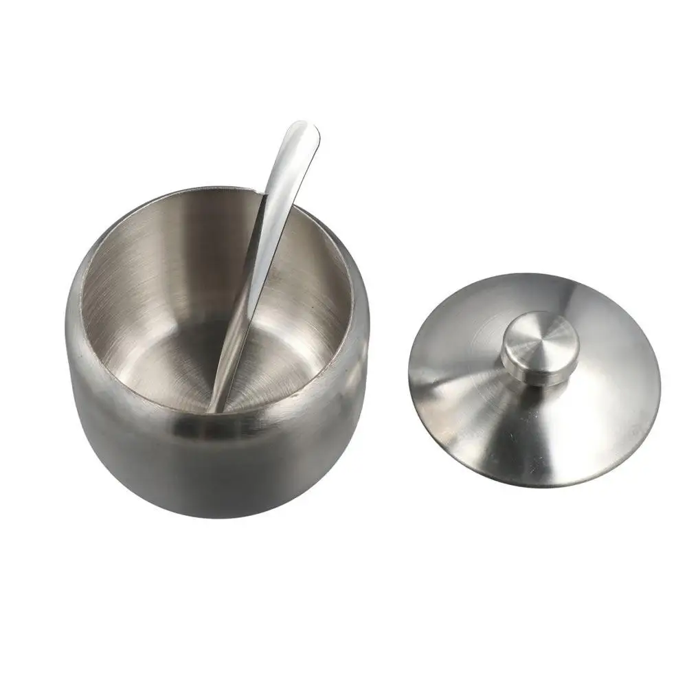 Полезная сахарница из нержавеющей стали золото серебро с крышкой-ложкой банка