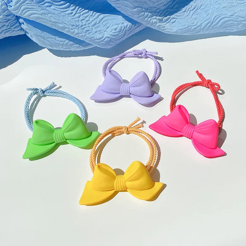 

Three-dimensional Sweet Bow Hair Rope Candy Color Forest Simple Rubber Band Head Rope Cute Girls Ponytail Headdress