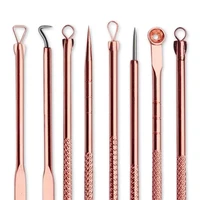 4pcsset rose gold acne extractor remover tool kit blackhead blemish removers pimple needles treatment face skin care tools