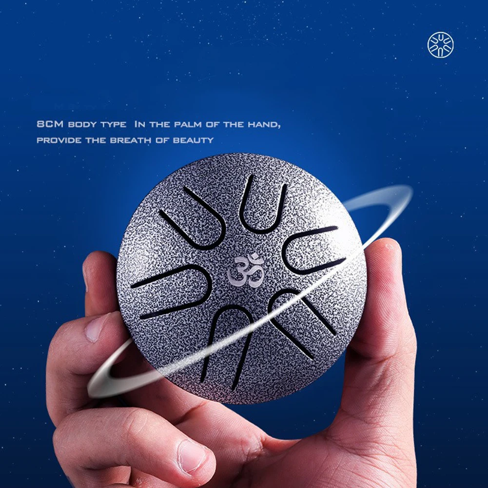 

Music Drums Steel Tongue Drum Portable 3inch 6Tone Mini Steel Tongue Drum Handpan Tank Drum Percussion Music Instruments