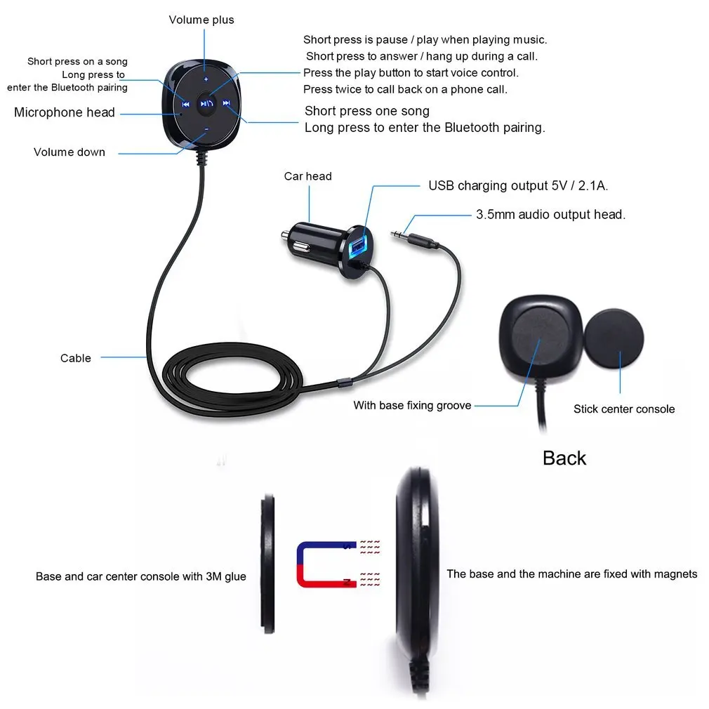 USB2.0 Bluetooth беспроводной автомобильный адаптер Комплект Hands-free говорящий аудио