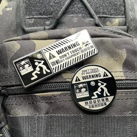 metal patch dont touch my equipment lacquer glossy badge metal backpack sticker do not touch morale badge hook and loop patch