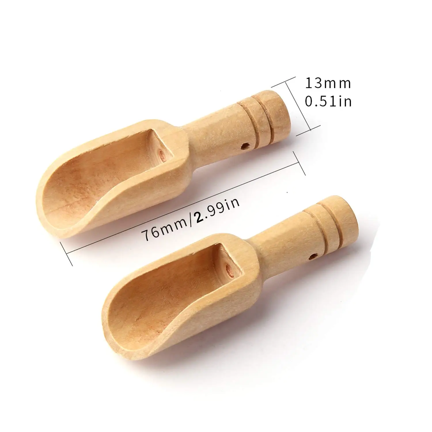 

3/2/1Pcs Mini wooden spoon Mini bath salt spoon wooden candy spoon washing powder spoon Spoon Set Baby Spoon