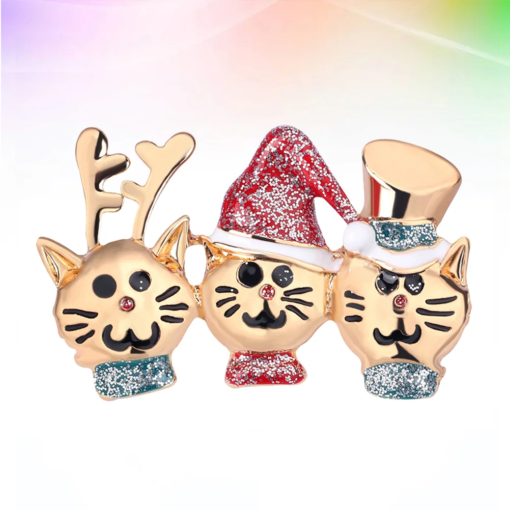 

Christmas Breastpin Christmas Cat Design Brooches Alloy Rhinestone Lapel Accessary Brooch Christmas Gift Decorations 2023 Gifts