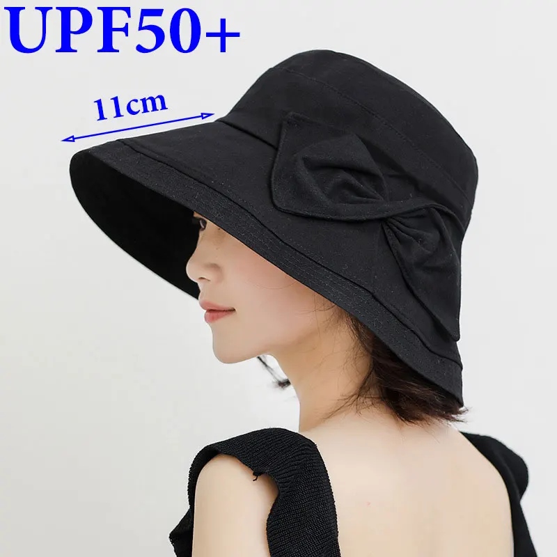 

Woman Wide Brim UPF50+Sun Summer Hat Female Daily Vacation Cow Fisherman Cap Ladies Lightweight Korean Outdoor 11cm Visor Hat