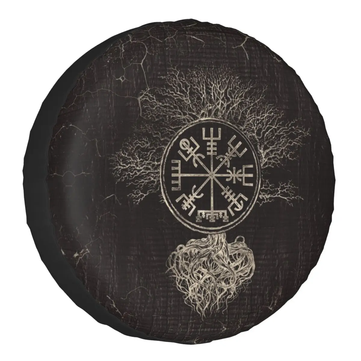 

Vegvisir And Tree Of Life Yggdrasil Spare Tire Cover for Suzuki Mitsubish Custom Viking Compass Car Wheel Covers 14" 15" 16" 17"