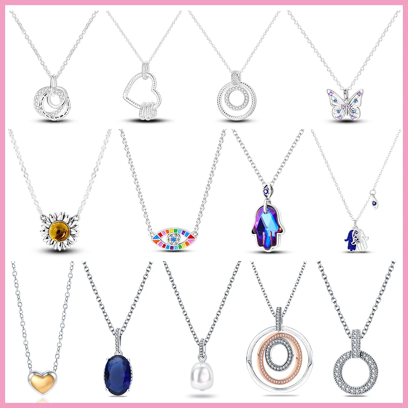 

925 Silver Charm Pendant Zircon Necklace 2023 New in Hot sale Women Unisex Necklace Jewelry Party Birthday Luxury Gift