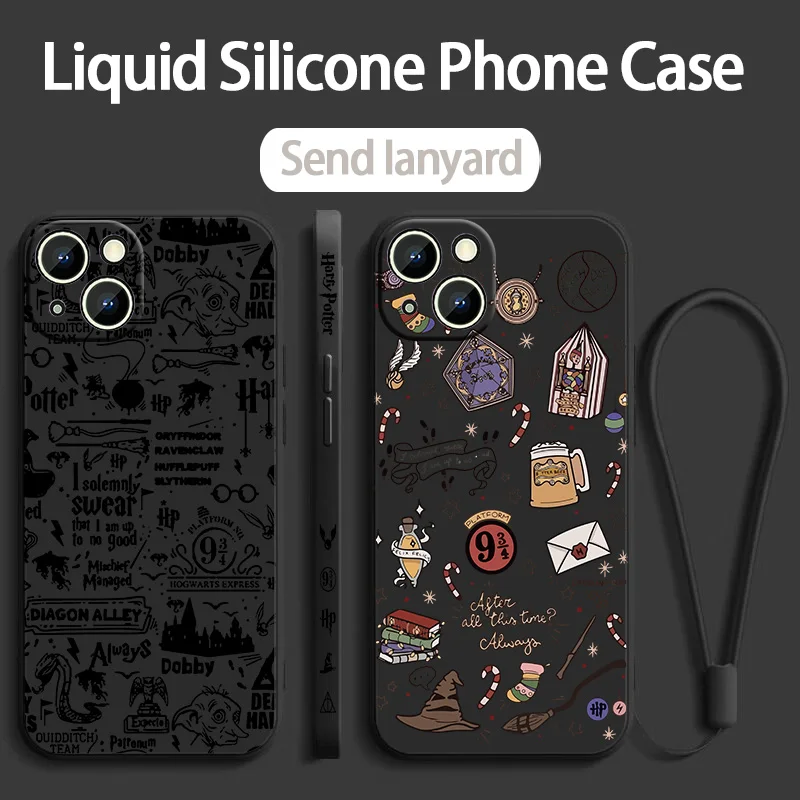 Couple Potters Wand For Xiaomi Redmi Note 13 12S 12 11T 11E 11S 10T 10S 10 Pro Plus Max Liquid Left Rope Phone Case