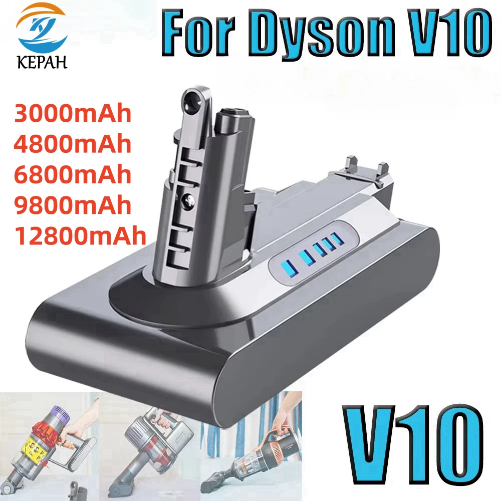 Фото Сменный аккумулятор V10, литий-ионный 25,2 В, 12800 мАч для пылесоса Dyson V10, абсолютный сменный пушистый циклонный пылесос №1