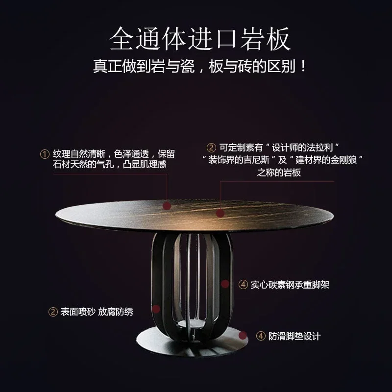 Комбинация обеденного стола и стула из итальянского камня. Современный