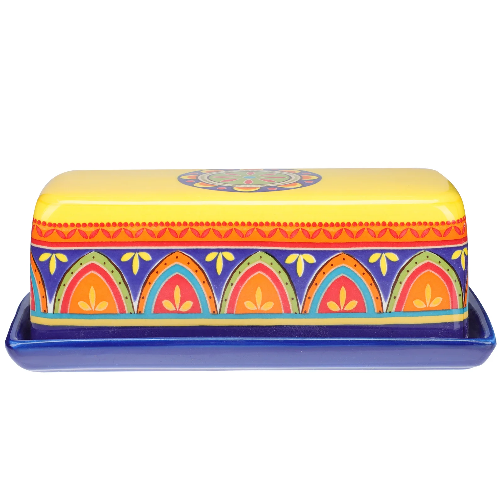 

Butter Box Ceramic Case Cheese Tray Exquisite American Style Glass With Lid Beef Tallow Kitchen Gadget Ceramics