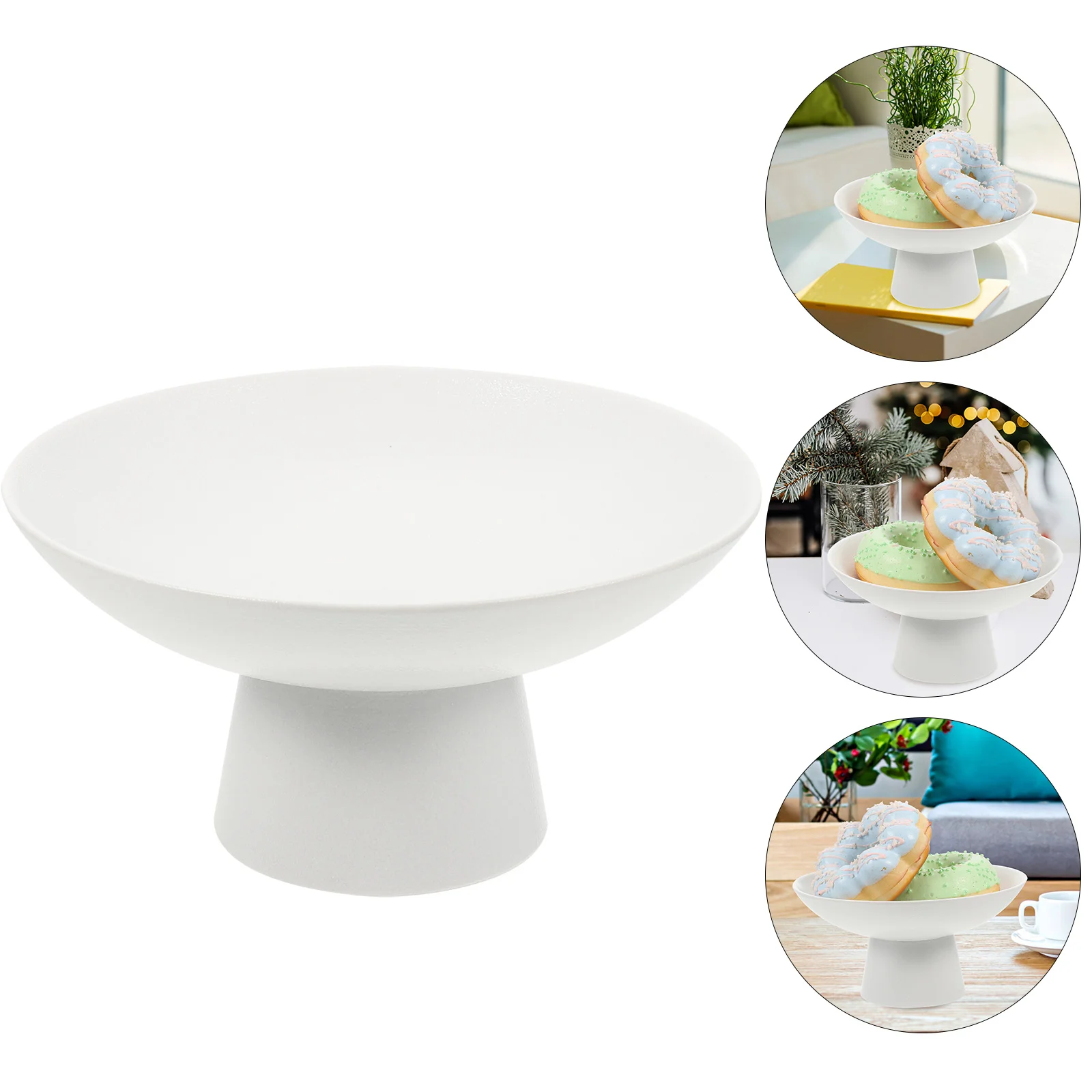 

Cake Stand Fruit Footed Bowl Ceramic Candy Plate Footed Candy Plate High Base Snacks Stand