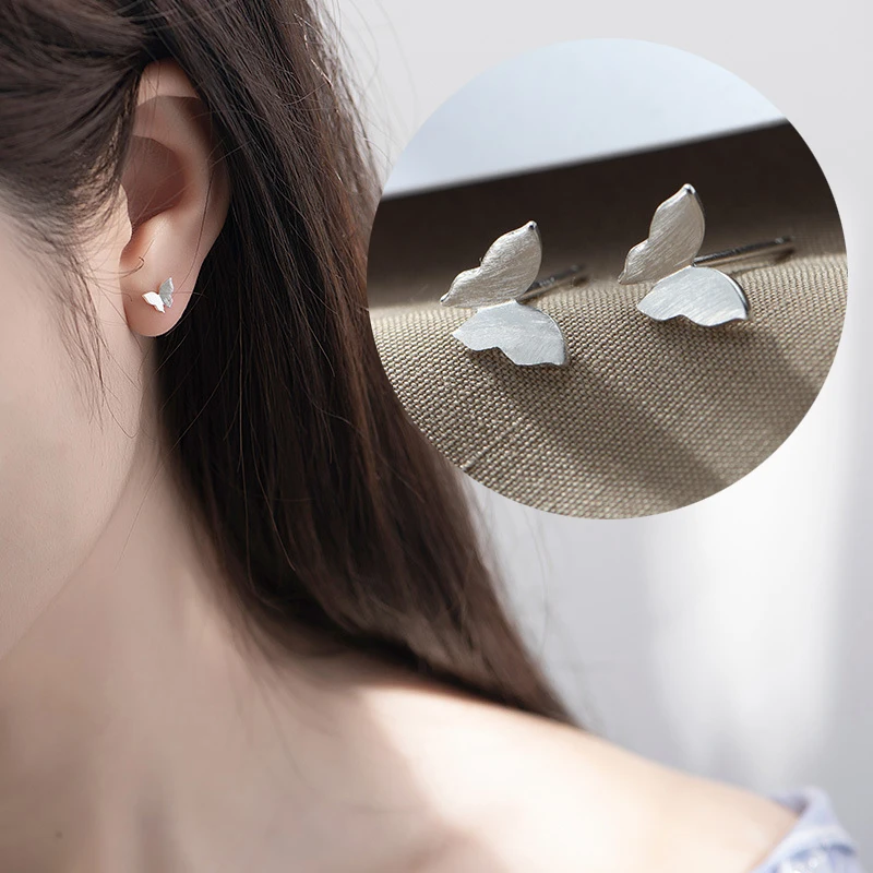 

1Pair Simple Butterfly Stud Earrings for Women Girls Fashion Jewelry