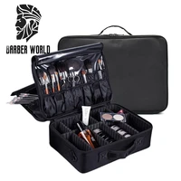 salon barber tools box adjustable interval size makeup storage bag brush cosmetic organizer portable travel carrying box