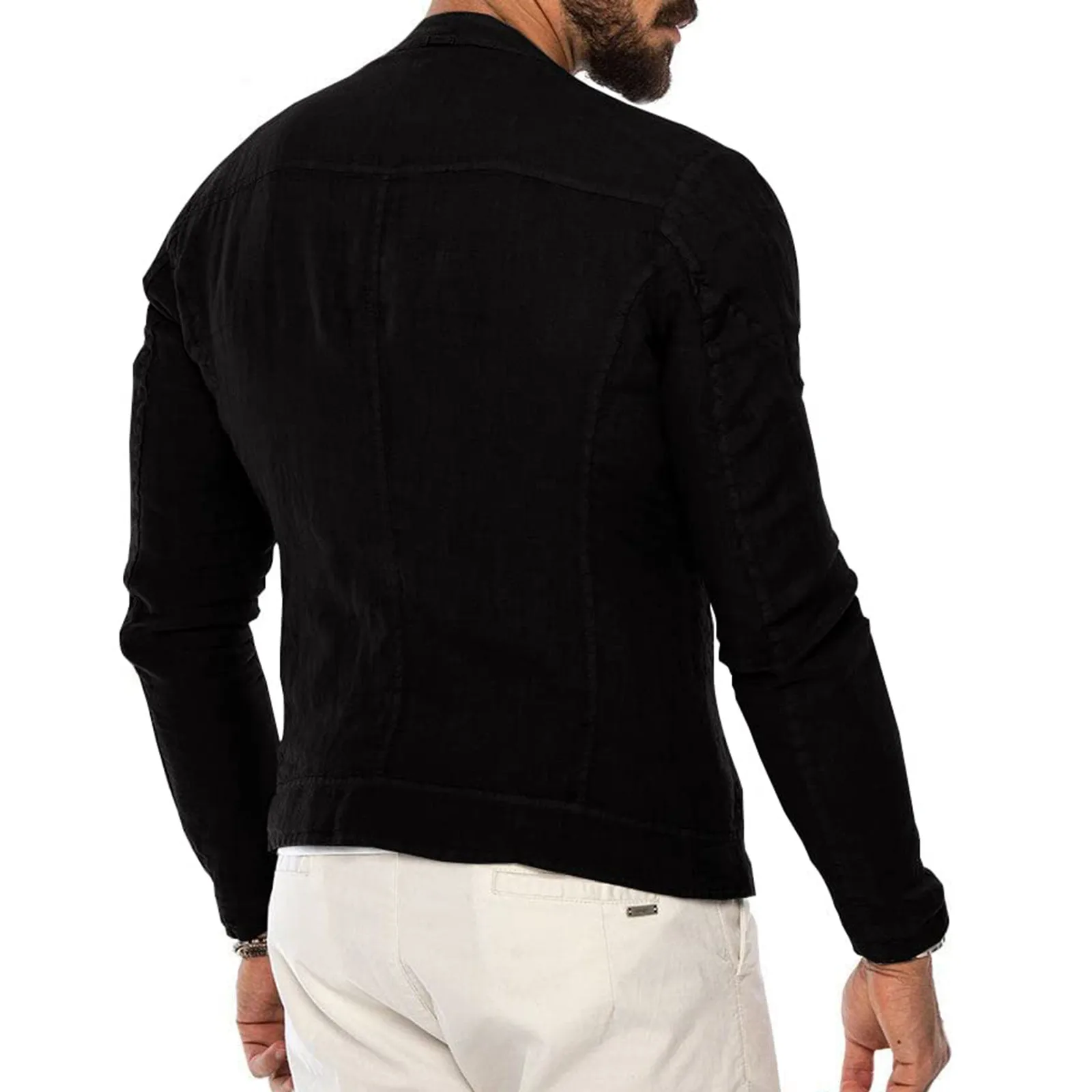 

Men's Daily Solid Color Cotton Linen Shirt Loose Lapel Long Sleeved T Turtle Western Tees Men Men Sport Shirts Short Sleeve