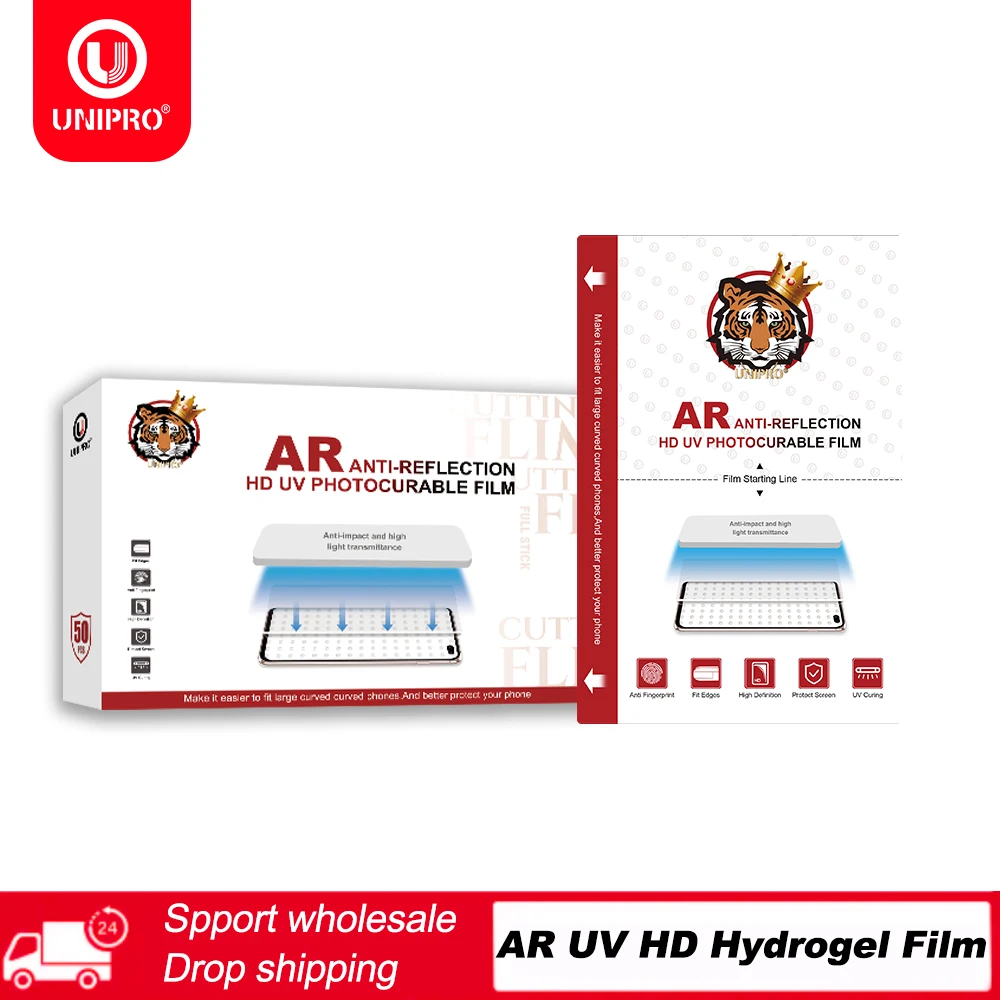 UNIPRO 50 шт. HD защитная пленка нано Жидкий УФ-Клей закаленное стекло для отверждения