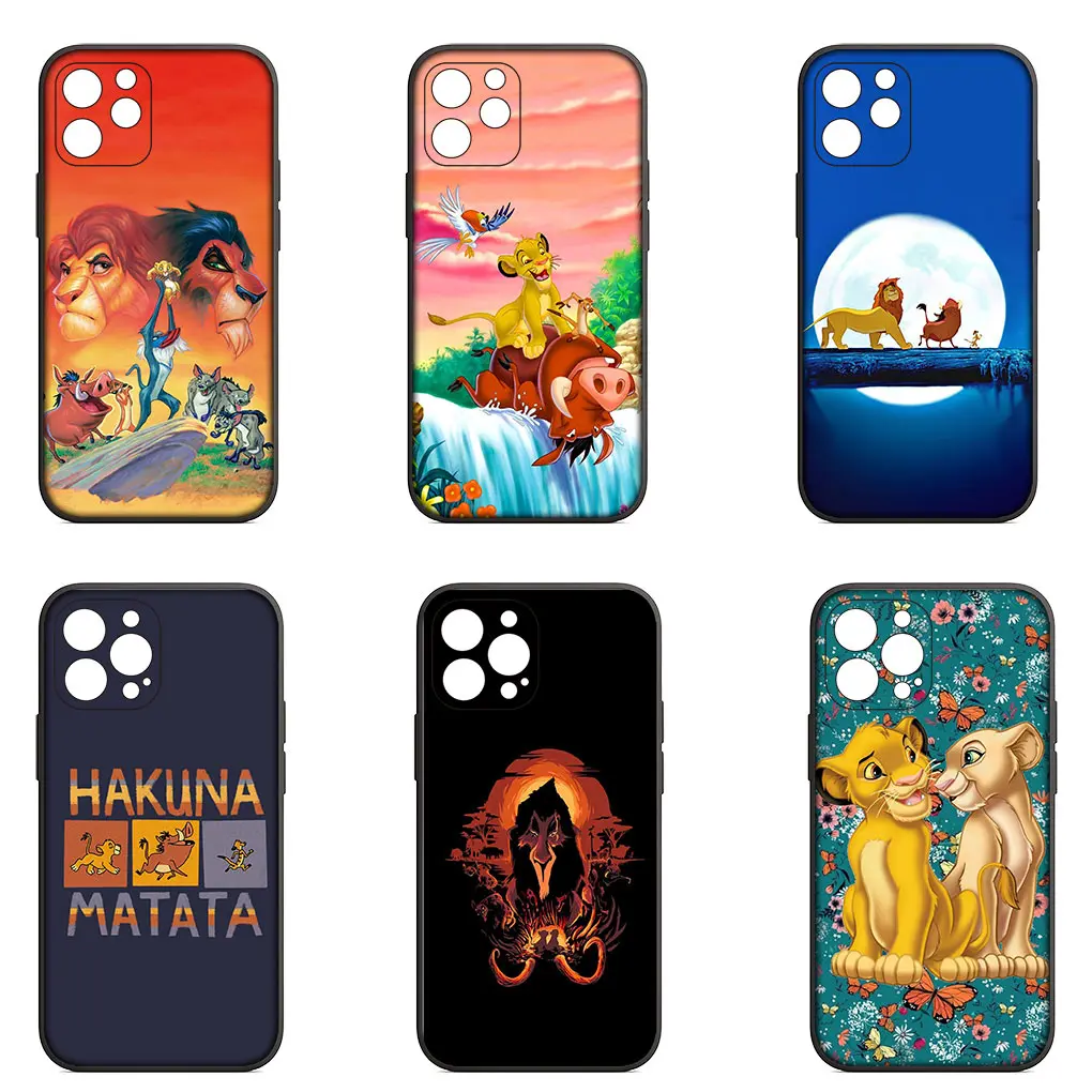 Чехол для телефона Король Лев Симба Пумба Apple iPhone 15 14 Plus 13 12 Mini Pro Max XR + 13Pro 14+ 15+ Coque Soft