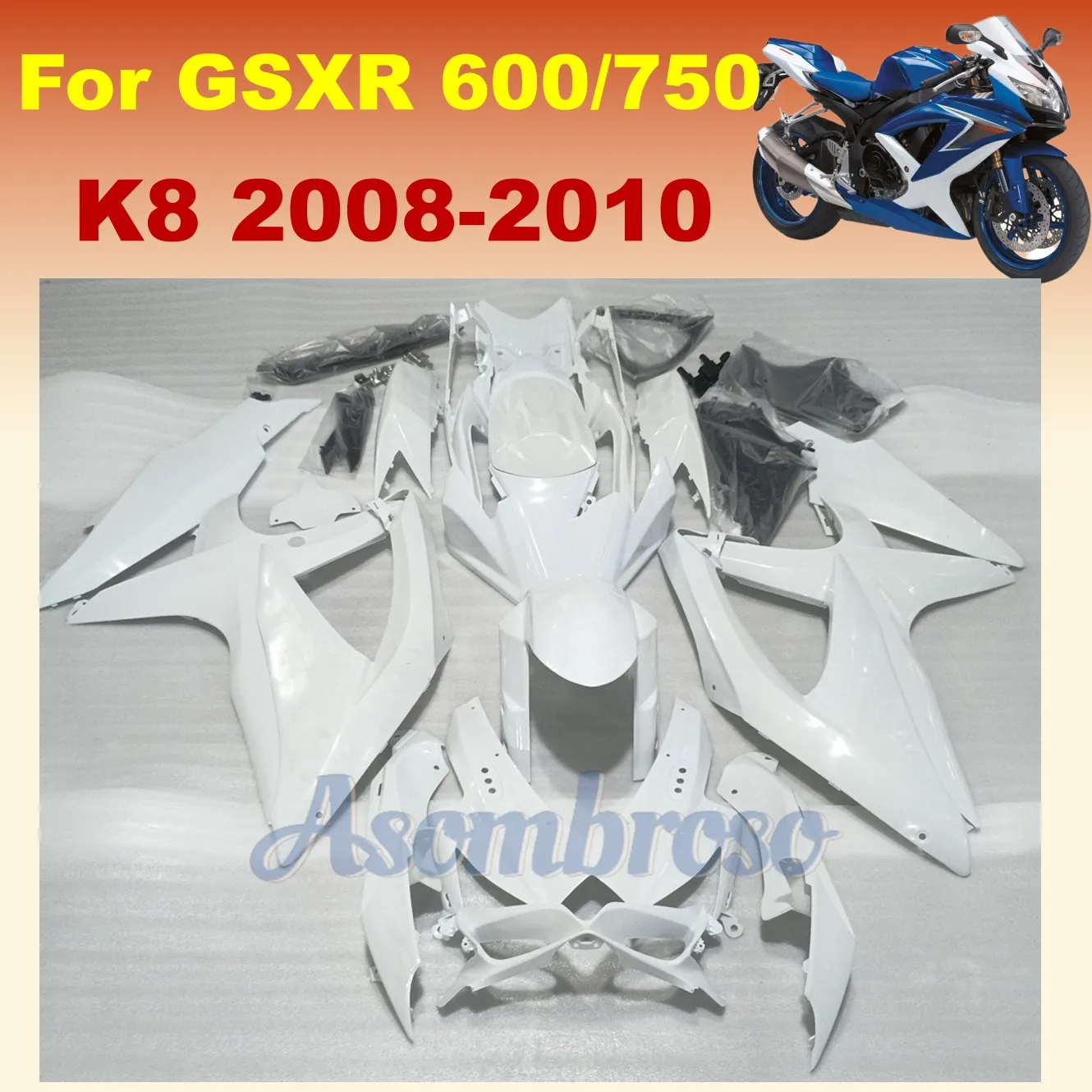 Новый комплект обтекателей для мотоцикла ABS GSXR600 GSXR750 08 09 10 K8 GSXR 600 750 2008 2009 Корпус