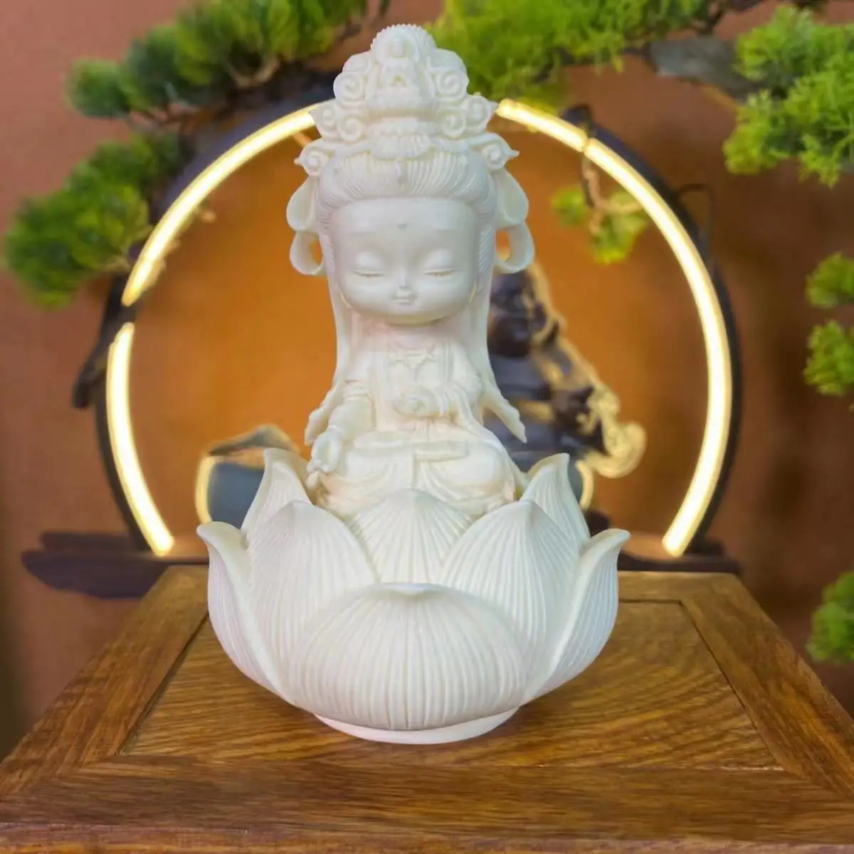 

New Ivory Fruit Q Version Guanyin Bodhisattva Decorative Crafts