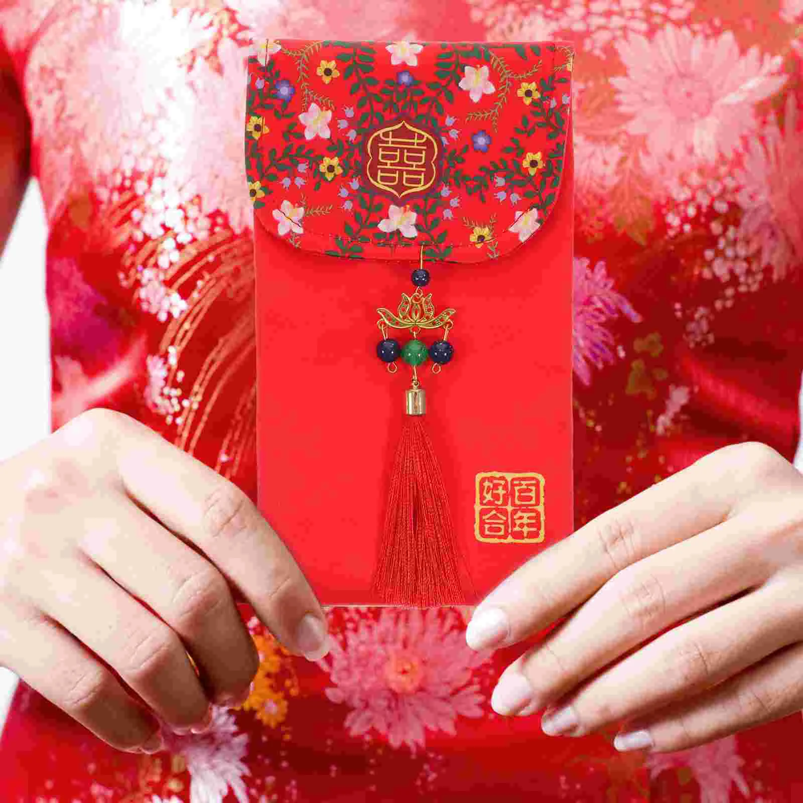 

Xi Character Fabric Red Envelope Chinese Style Packet Purse Happy Word Wedding Hong Bao Money Purses For Envelopes