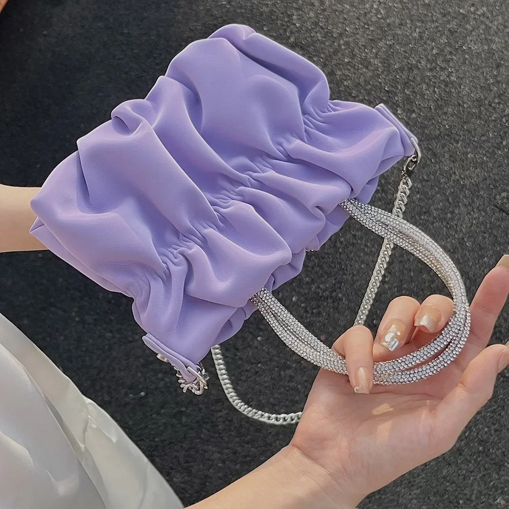 Летняя сумка для туризма и отдыха красная женская с водными бриллиантами