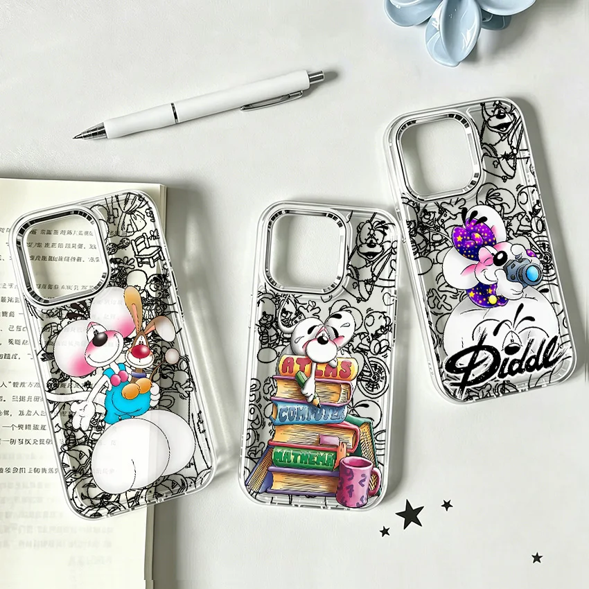 Фото Прозрачный мягкий чехол для телефона Samsung Galaxy S25 S24 S23 S22 S21 S20 Note20 FE Ultra Edge Plus 4G 5G с мультяшным дизайном D-diddls №1