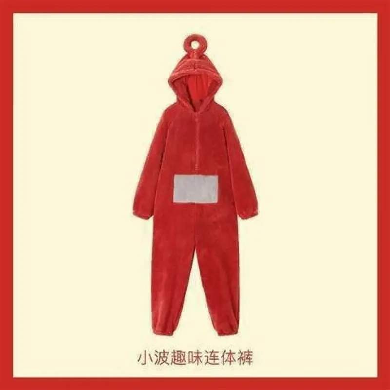 Kawaii Teletubbiess новая цельная пижама из кораллового флиса с капюшоном мультяшная