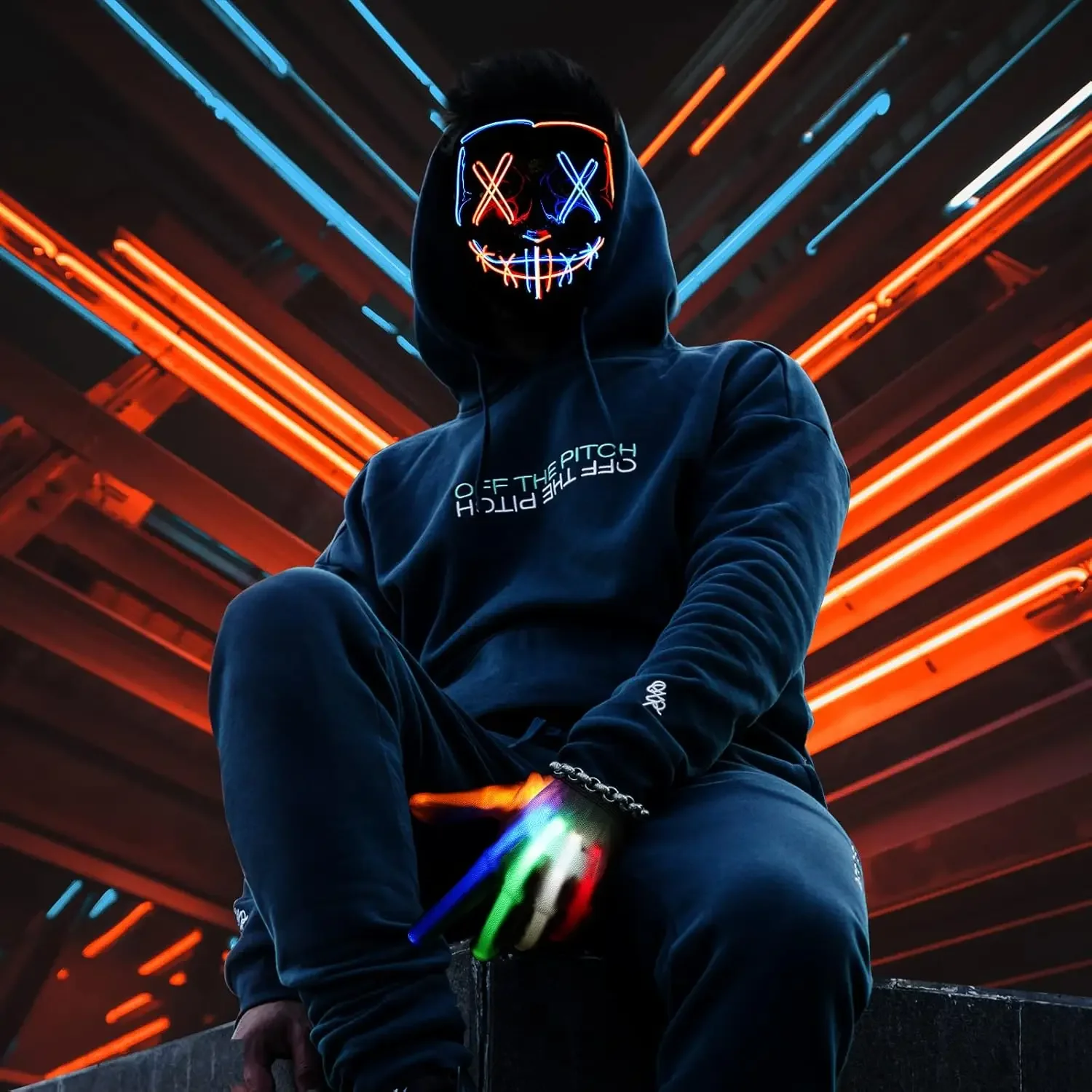 Маски для Хэллоуина со светодиодной подсветкой страшная яркая маска с криком