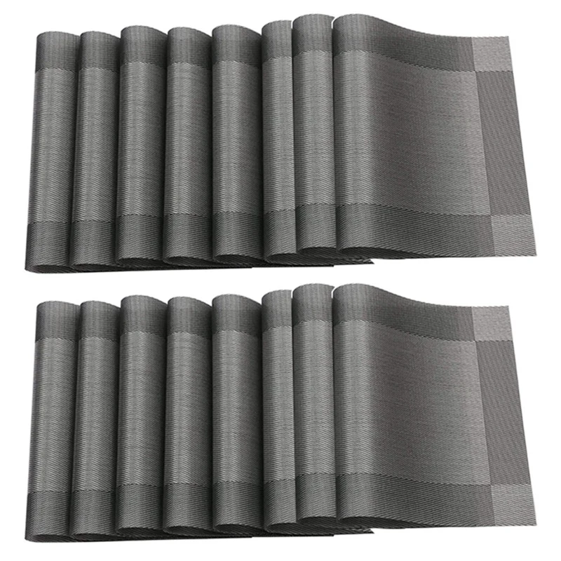 

16 Pcs Placemat PVC Dining Non-Slip Insulation Table Mat Plate Pads Bowl Pad Coasters Table Cloth Pad Mats