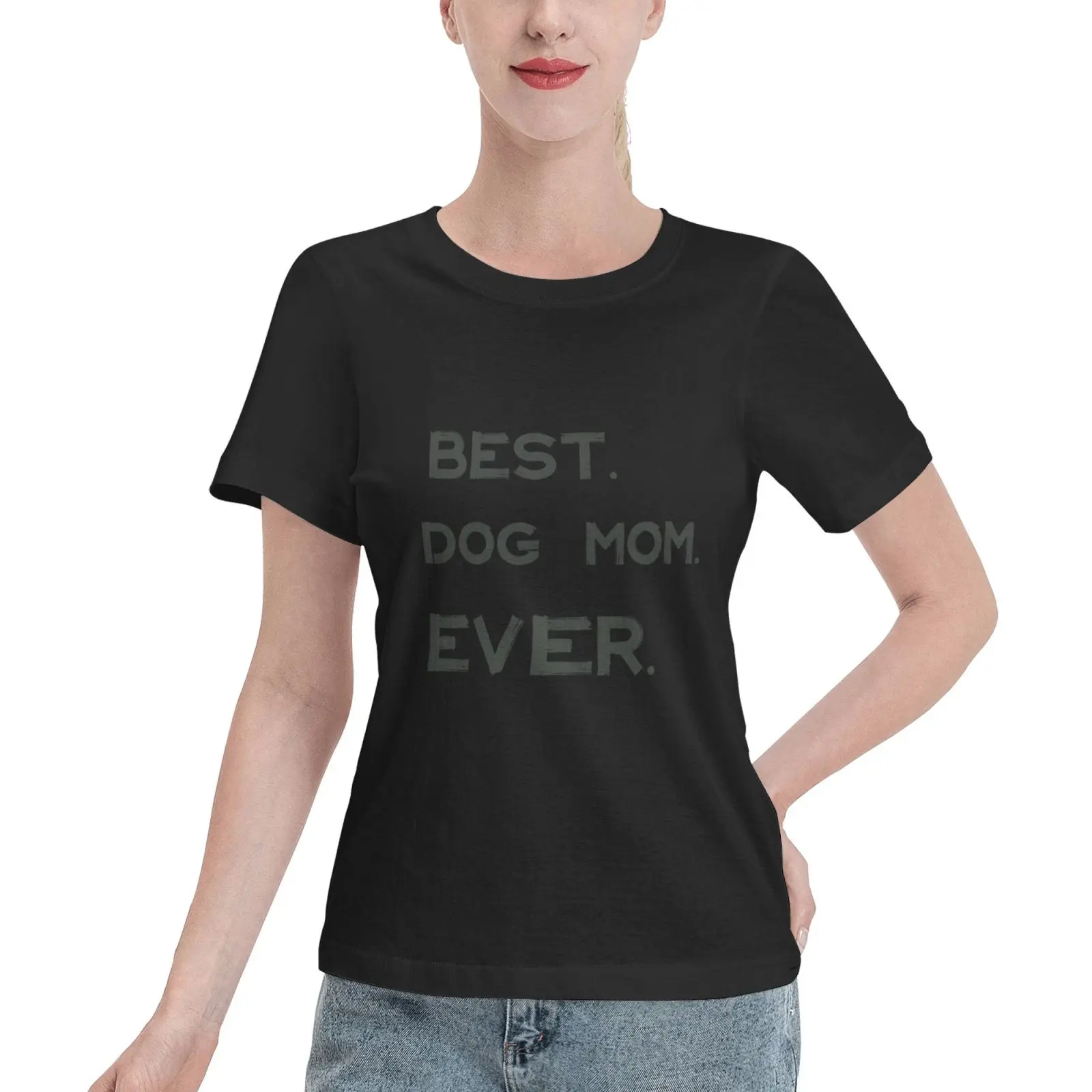 

Women's Cotton BEST DOG MOM EVER Flowers Will Funny Hipster Sayings Cute Graphic WordArt S-XL Cartoon Hip Hop Humor Custom Clot