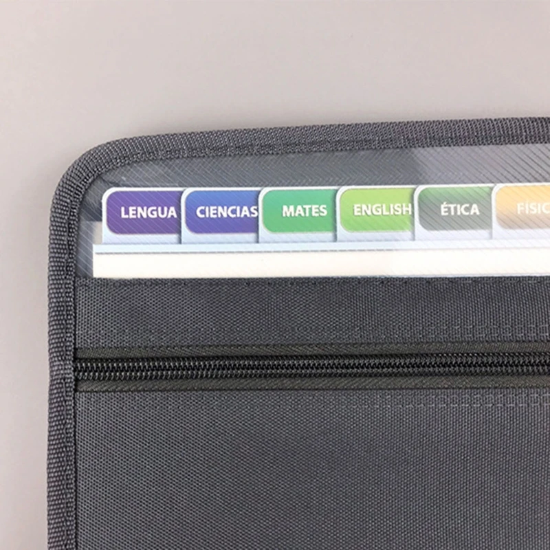 

H7EC A4 Multi-layer Organ Bag Zipper Information Briefcase Document File Folder Student Test Paper Holder Pack