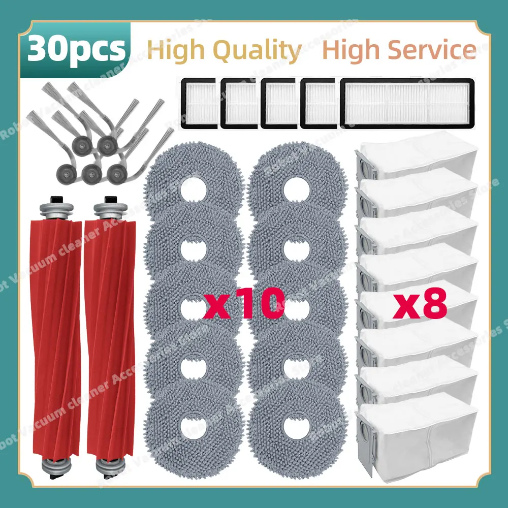 

Совместим с деталями (Roborock QR 798 / QR 598 / QV 35A / QV 35S / Qrevo L) Основная боковая щетка Hepa-фильтр, тканевый мешок для пыли