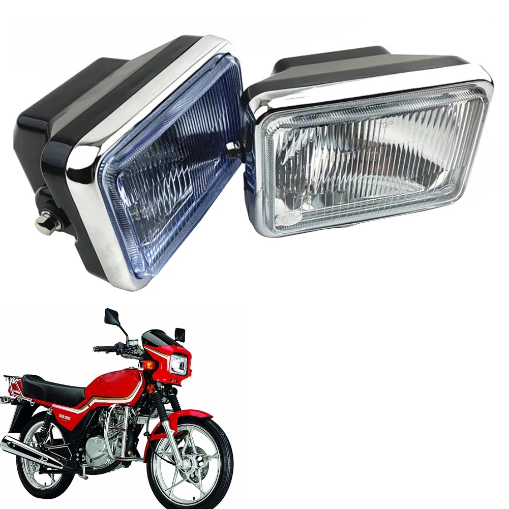 Универсальная головка для мотоцикла фотолампа для Haojue Suzuki GS125 125cc осветительная система ABS передняя лампа синее белое Янтарное стекло объектив HJ125K