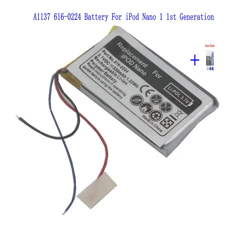 1 x Новый аккумулятор A1137 616-0223 616-0224 для iPod Nano 1-го поколения Гб 2 4 MP3 Аккумулятор Nano1 +