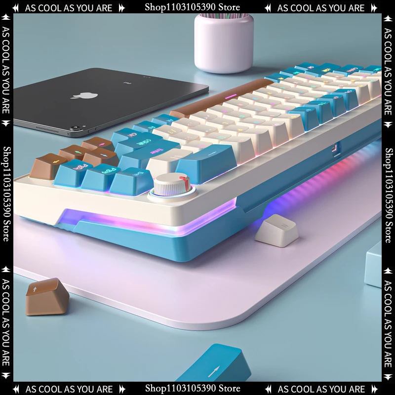 

Za68 Pro Mechanical Keyboard Hot Swap Rgb Lighting Wireless Or Wired For Desktop Notebook Computer Linear Switch 68keys