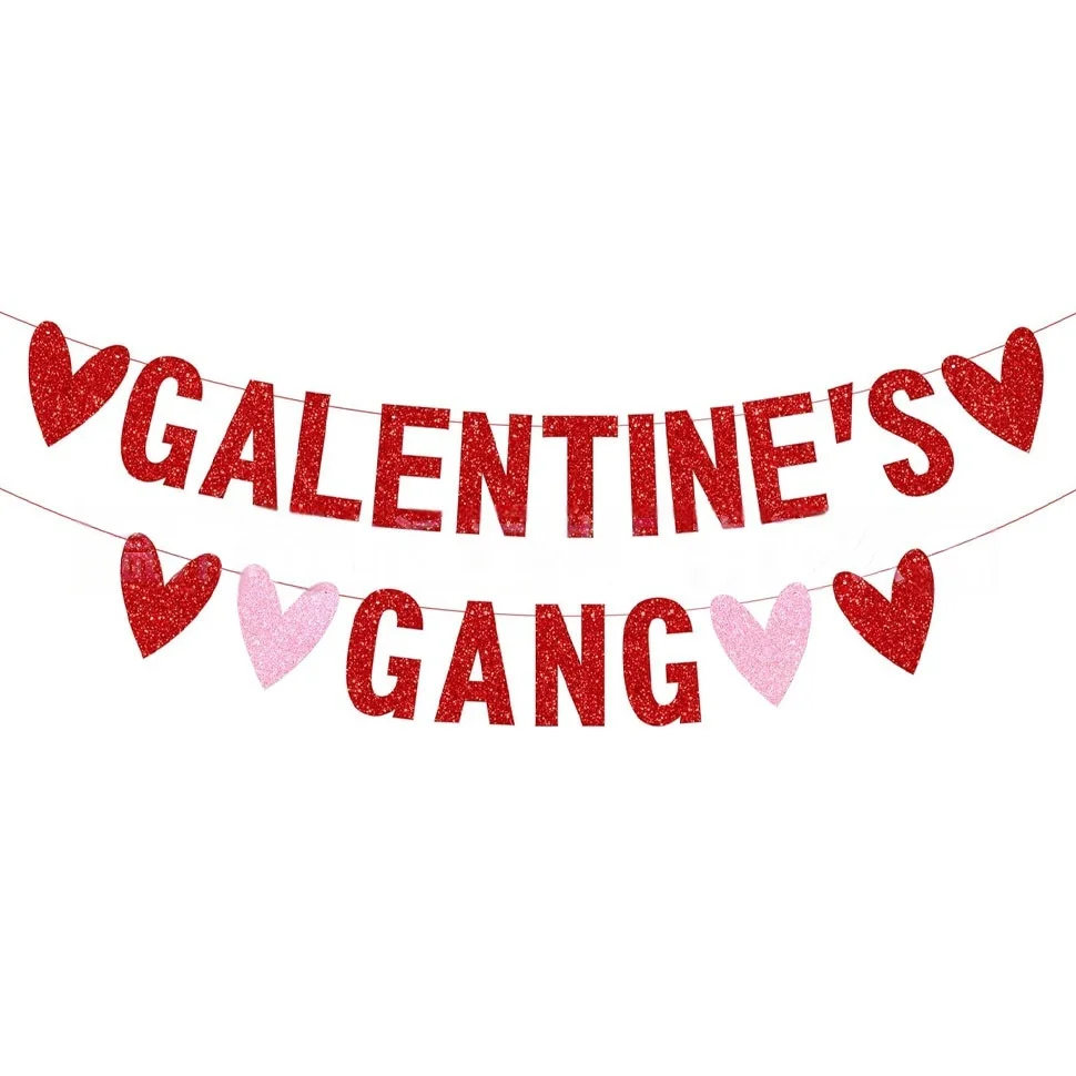 

Гирлянда-баннер Ко Дню Святого Валентина — Готовые Блестящие Подвесные Баннеры С Сердечками Для Украшения Вечеринок В Честь Д...