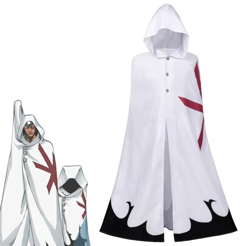 Anime Bleach: Thousand Year Blood War Arc Cosplay Star Knights Cloak Adult White Hooded Robe Halloween Carnival Party Cape