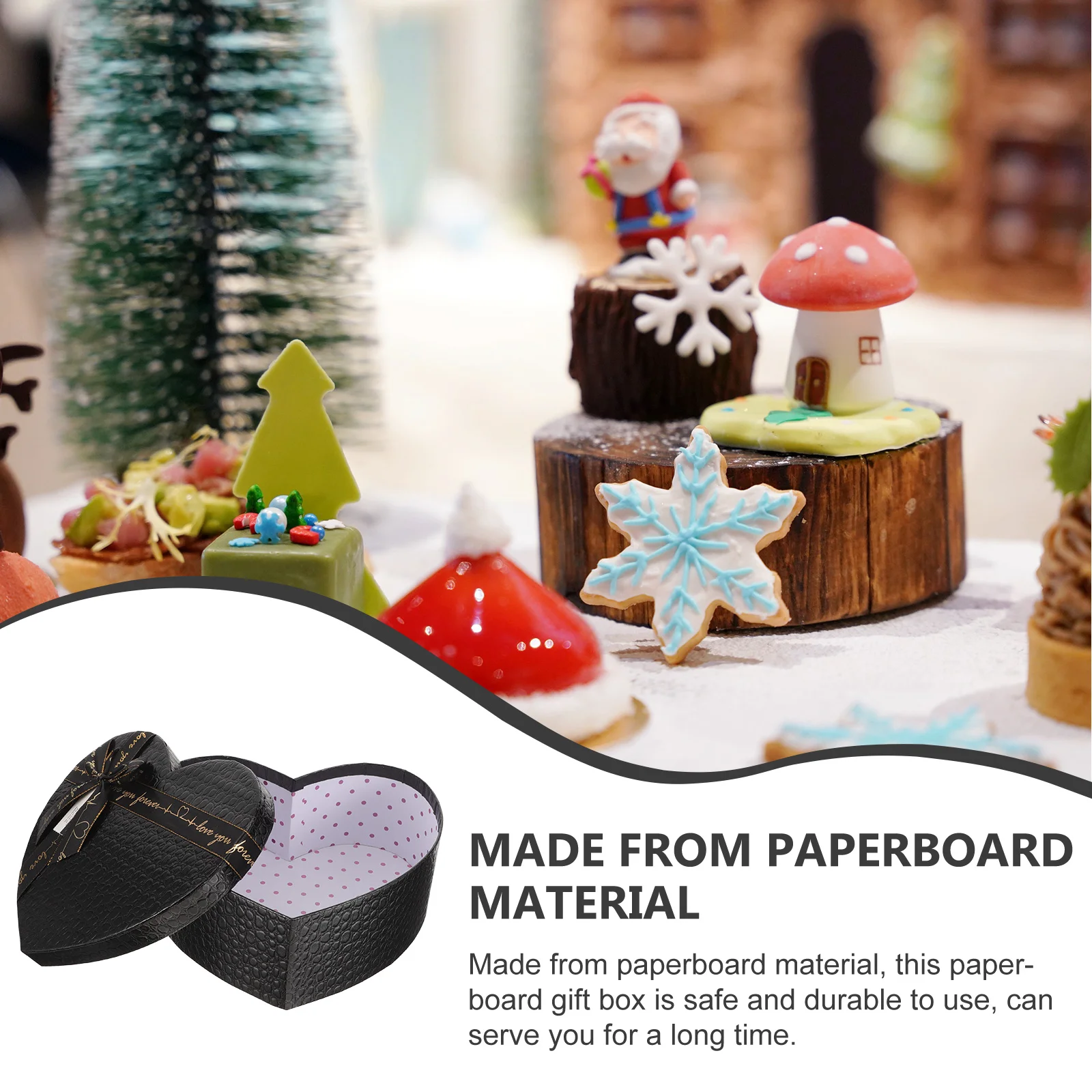 Черная подарочная коробка в форме сердца мужские подарки музыкальные шкатулки